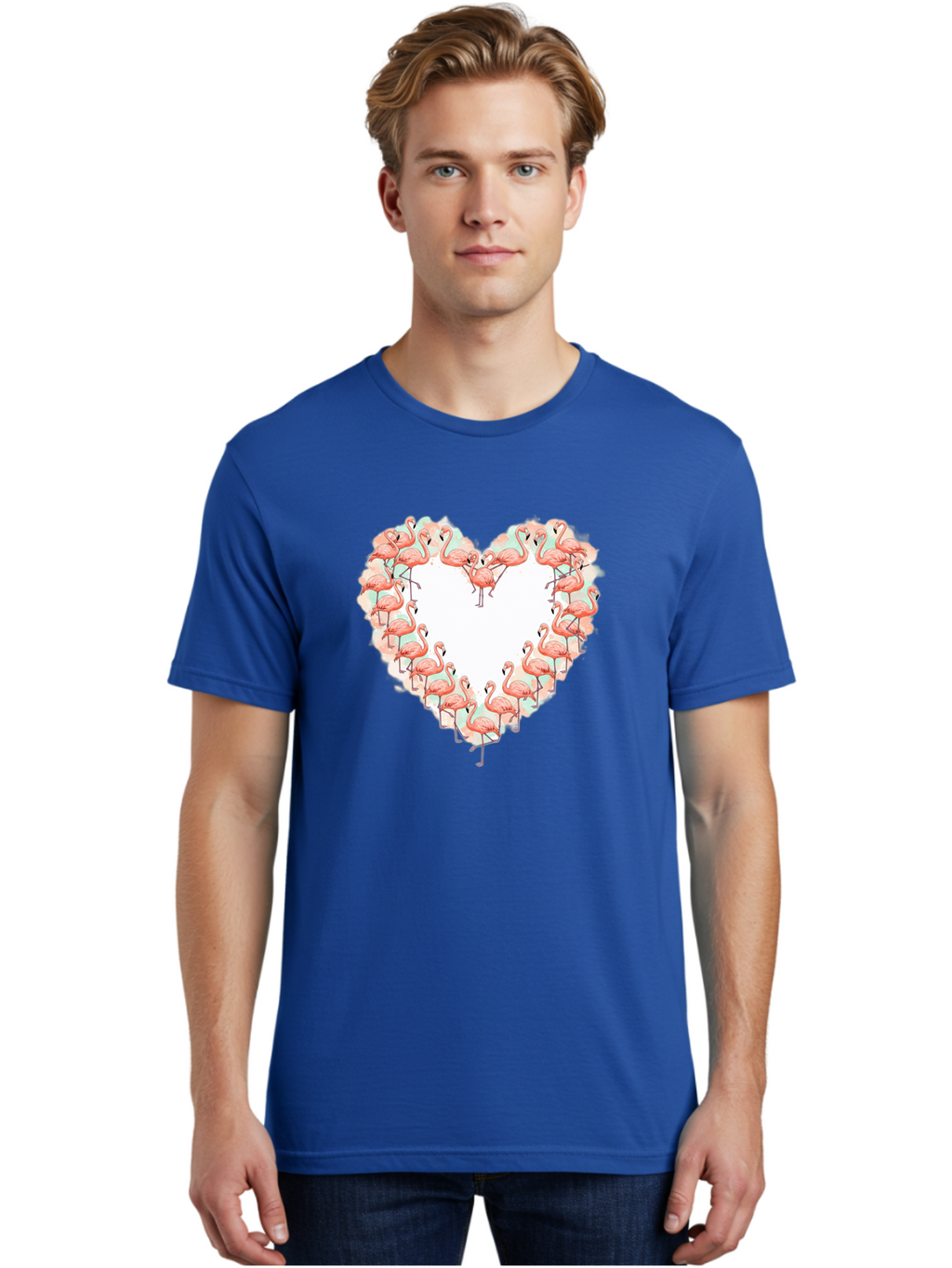 Flamingos-Heart-2 Men'S Graphic Tee, 100% Cotton, Comfortable Casual Summer Wear, Machine Washable, Vintage Camera, Old Camera, Antique Camera, Black Camera, Classic Photography, Photography Equipment, Nostalgic Device, Film Camera, Camera Art Bai860