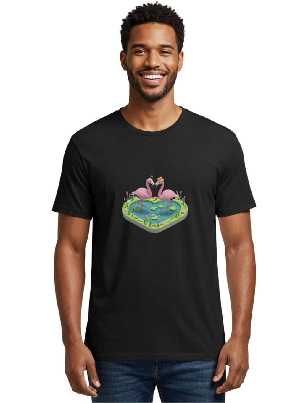 Flamingos-Heart-Pond Men'S Graphic Tee, 100% Cotton, Comfortable Casual Summer Wear, Machine Washable, Vintage Camera, Old Camera, Antique Camera, Black Camera, Classic Photography, Photography Equipment, Nostalgic Device, Film Camera, Bai861