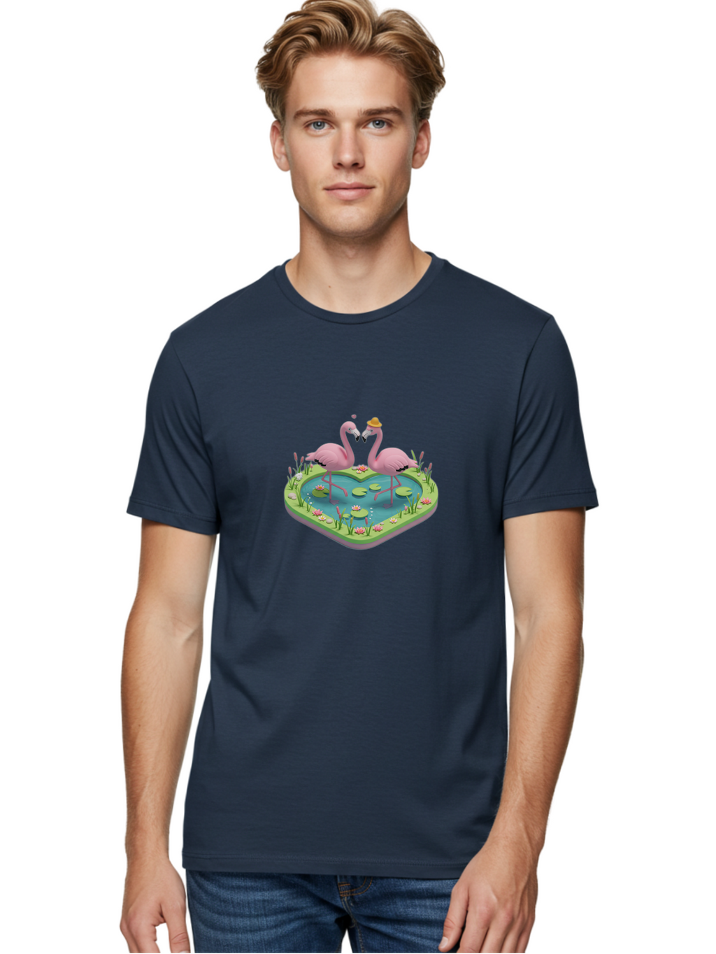 Flamingos-Heart-Pond Men'S Graphic Tee, 100% Cotton, Comfortable Casual Summer Wear, Machine Washable, Vintage Camera, Old Camera, Antique Camera, Black Camera, Classic Photography, Photography Equipment, Nostalgic Device, Film Camera, Bai861