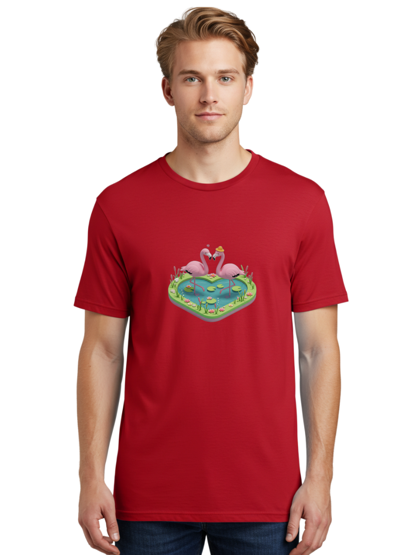 Flamingos-Heart-Pond Men'S Graphic Tee, 100% Cotton, Comfortable Casual Summer Wear, Machine Washable, Vintage Camera, Old Camera, Antique Camera, Black Camera, Classic Photography, Photography Equipment, Nostalgic Device, Film Camera, Bai861