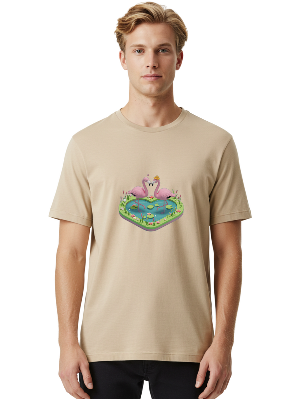 Flamingos-Heart-Pond Men'S Graphic Tee, 100% Cotton, Comfortable Casual Summer Wear, Machine Washable, Vintage Camera, Old Camera, Antique Camera, Black Camera, Classic Photography, Photography Equipment, Nostalgic Device, Film Camera, Bai861