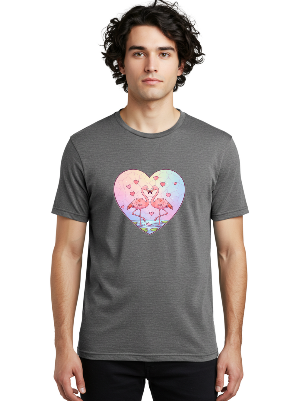 Flamingos-Heart Men'S Graphic Tee, 100% Cotton, Comfortable Casual Summer Wear, Machine Washable, Vintage Camera, Old Camera, Antique Camera, Black Camera, Classic Photography, Photography Equipment, Nostalgic Device, Film Camera, Camera Art Bai862