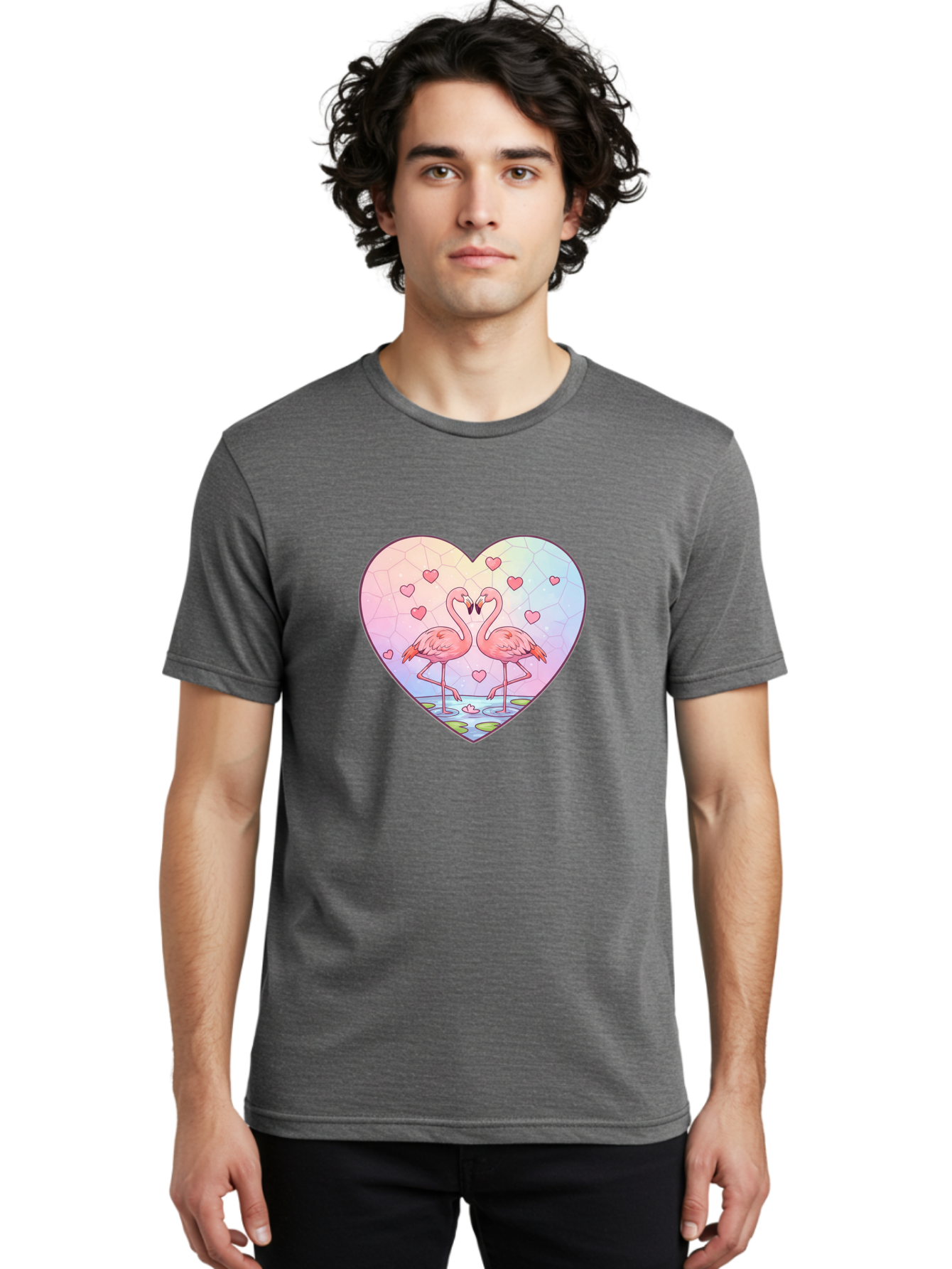 Flamingos-Heart Men'S Graphic Tee, 100% Cotton, Comfortable Casual Summer Wear, Machine Washable, Vintage Camera, Old Camera, Antique Camera, Black Camera, Classic Photography, Photography Equipment, Nostalgic Device, Film Camera, Camera Art Bai862