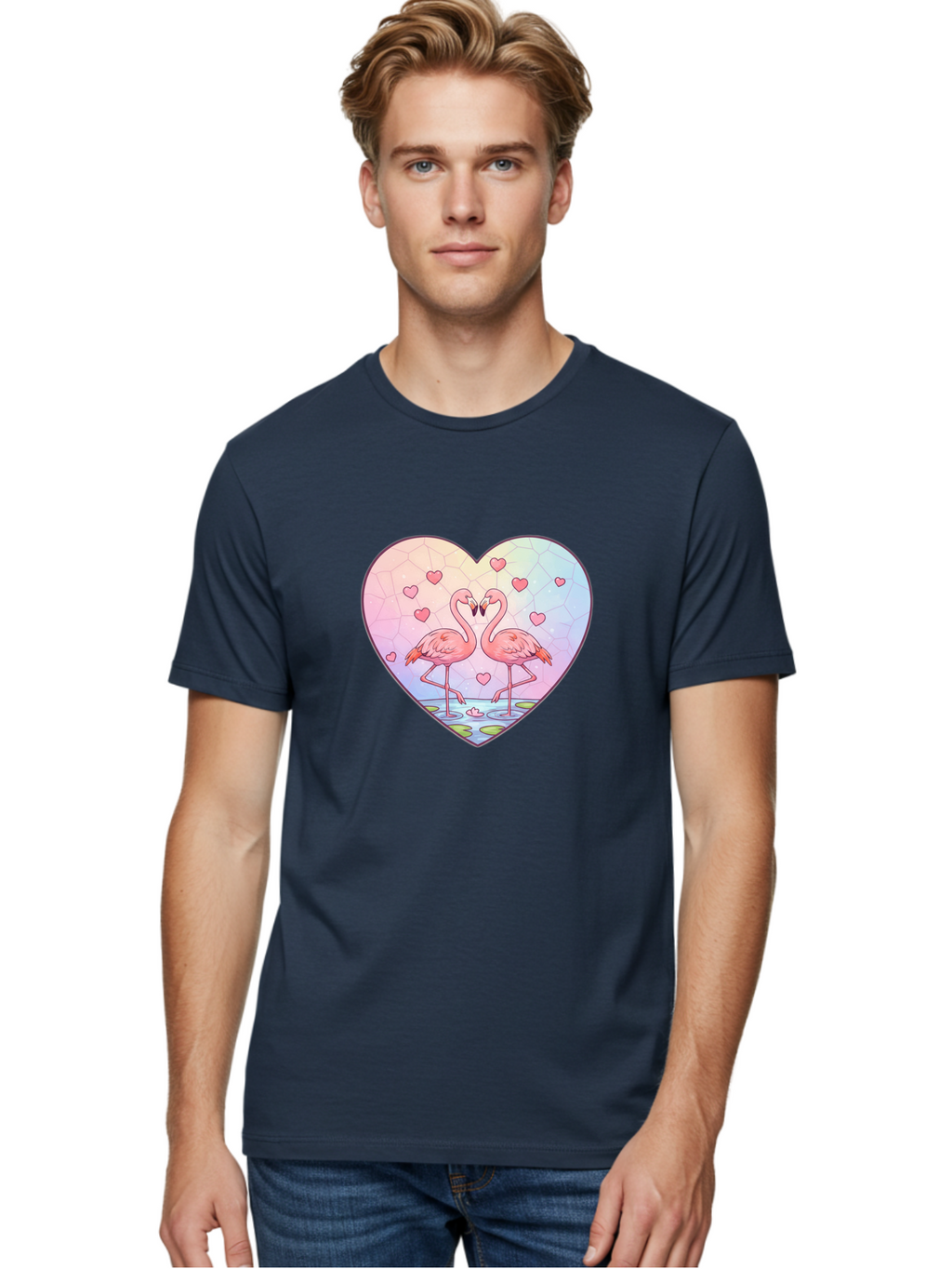 Flamingos-Heart Men'S Graphic Tee, 100% Cotton, Comfortable Casual Summer Wear, Machine Washable, Vintage Camera, Old Camera, Antique Camera, Black Camera, Classic Photography, Photography Equipment, Nostalgic Device, Film Camera, Camera Art Bai862