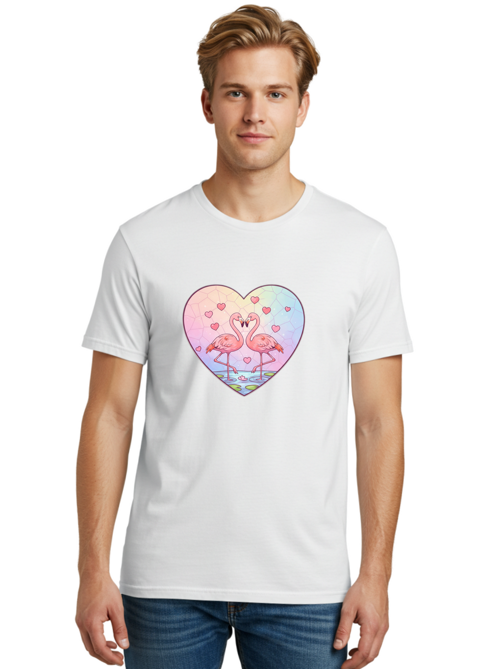 Flamingos-Heart Men'S Graphic Tee, 100% Cotton, Comfortable Casual Summer Wear, Machine Washable, Vintage Camera, Old Camera, Antique Camera, Black Camera, Classic Photography, Photography Equipment, Nostalgic Device, Film Camera, Camera Art Bai862