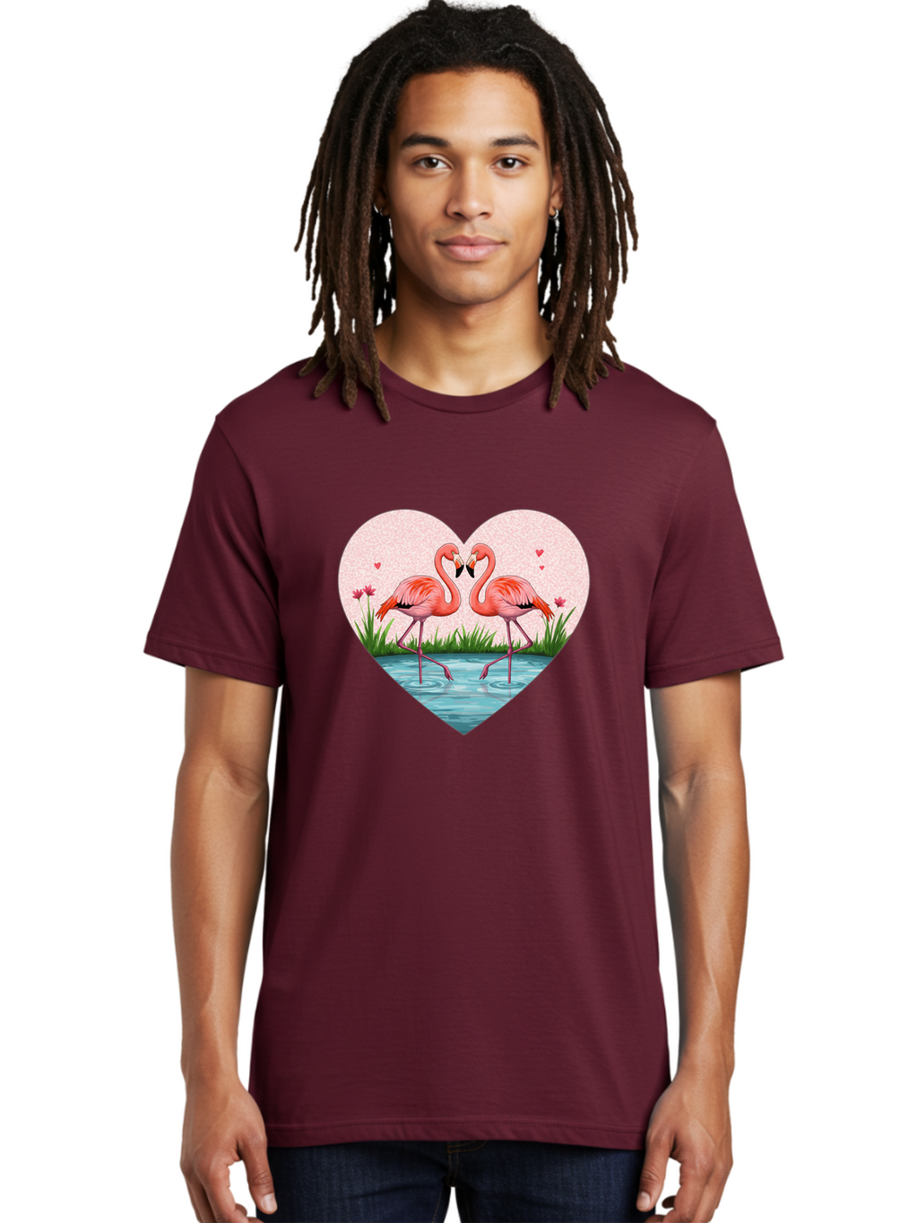 Flamingos-In-Heart-3 Men'S Graphic Tee, 100% Cotton, Comfortable Casual Summer Wear, Machine Washable, Vintage Camera, Old Camera, Antique Camera, Black Camera, Classic Photography, Photography Equipment, Nostalgic Device, Film Camera, Bai865