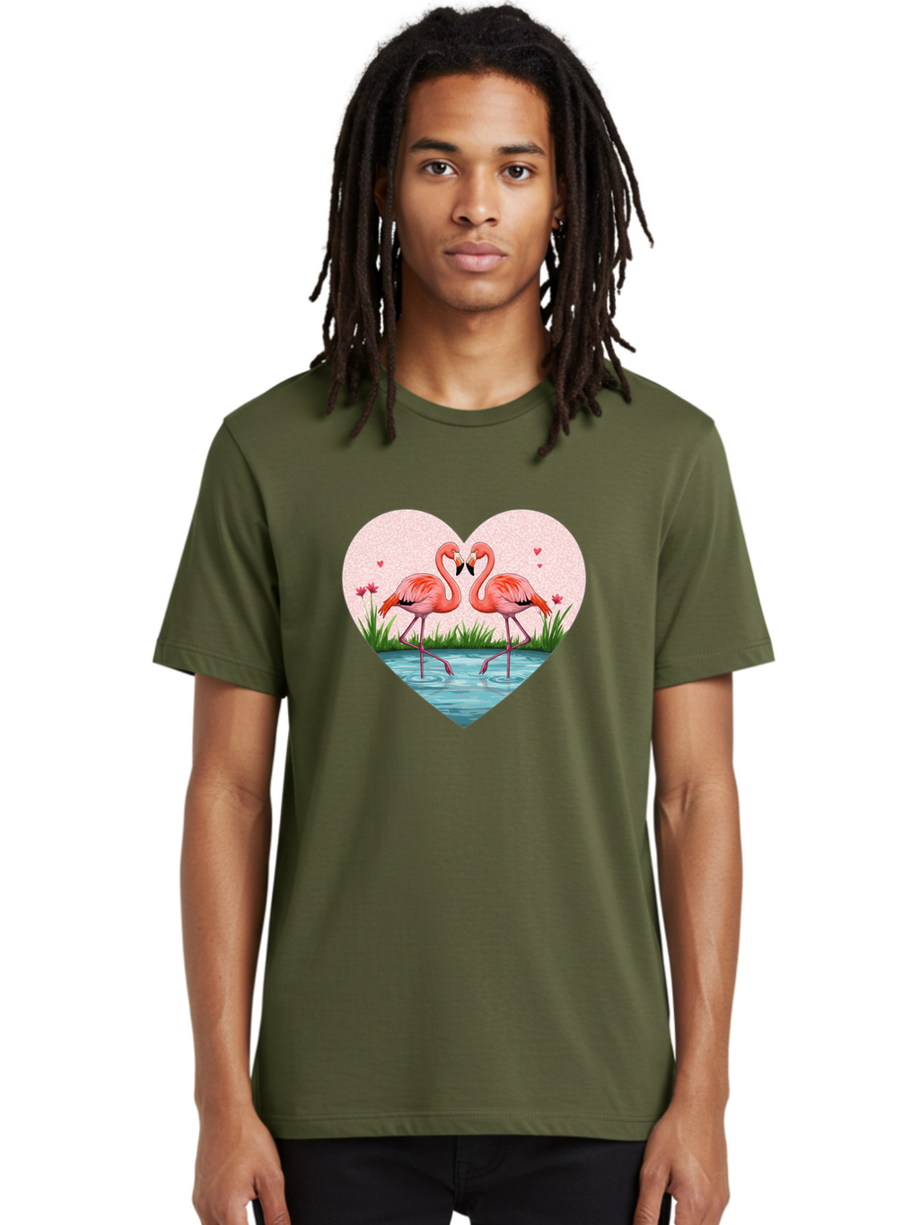 Flamingos-In-Heart-3 Men'S Graphic Tee, 100% Cotton, Comfortable Casual Summer Wear, Machine Washable, Vintage Camera, Old Camera, Antique Camera, Black Camera, Classic Photography, Photography Equipment, Nostalgic Device, Film Camera, Bai865