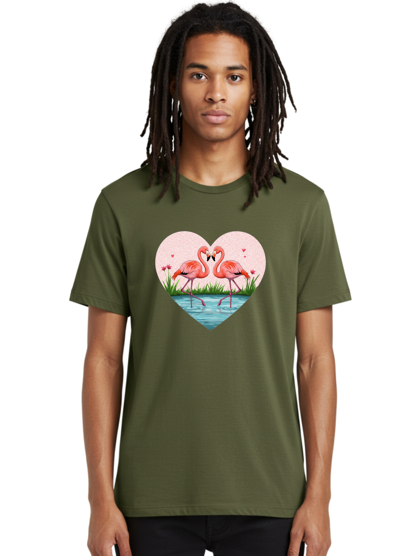 Flamingos-In-Heart-3 Men'S Graphic Tee, 100% Cotton, Comfortable Casual Summer Wear, Machine Washable, Vintage Camera, Old Camera, Antique Camera, Black Camera, Classic Photography, Photography Equipment, Nostalgic Device, Film Camera, Bai865