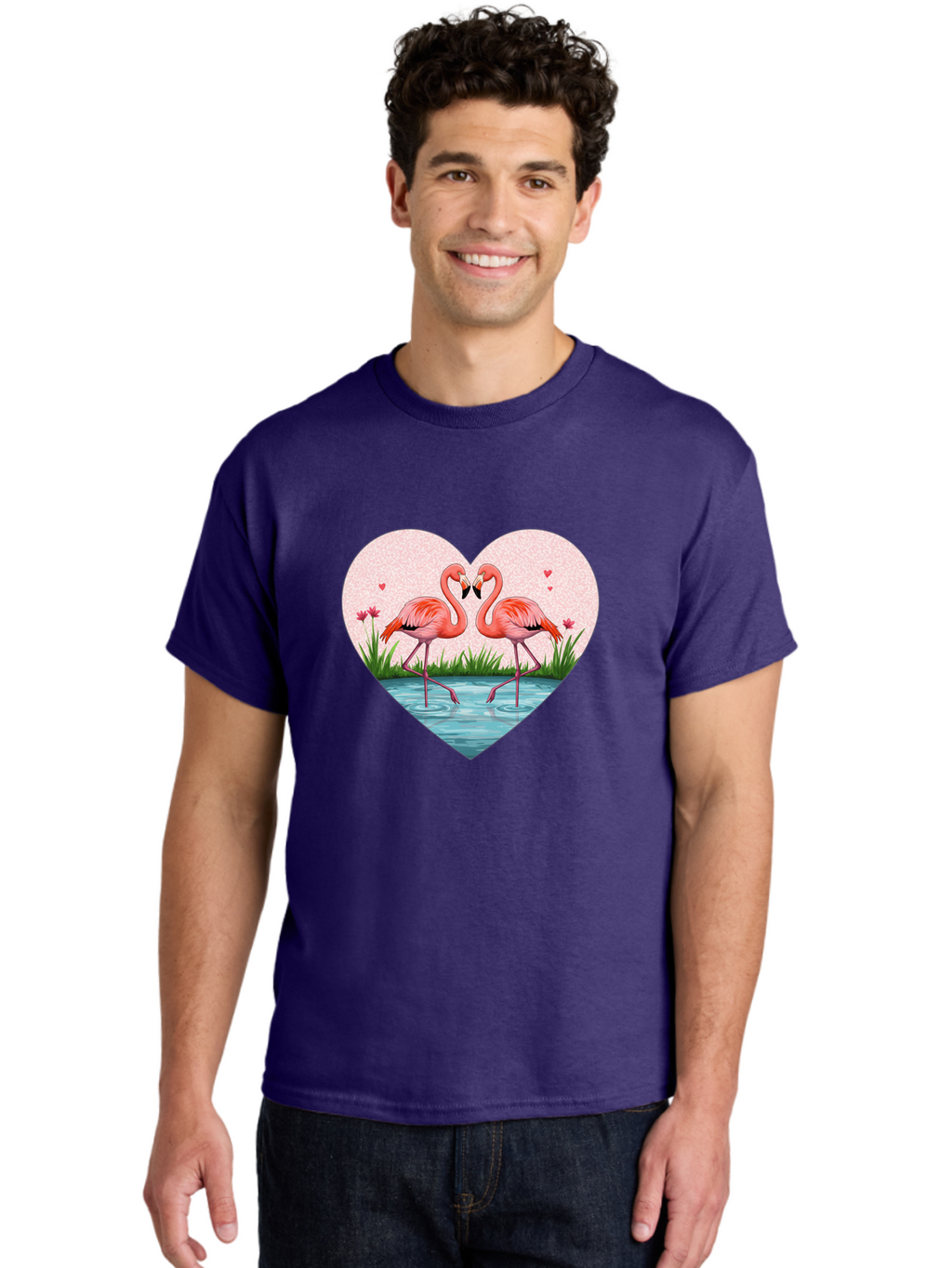 Flamingos-In-Heart-3 Men'S Graphic Tee, 100% Cotton, Comfortable Casual Summer Wear, Machine Washable, Vintage Camera, Old Camera, Antique Camera, Black Camera, Classic Photography, Photography Equipment, Nostalgic Device, Film Camera, Bai865
