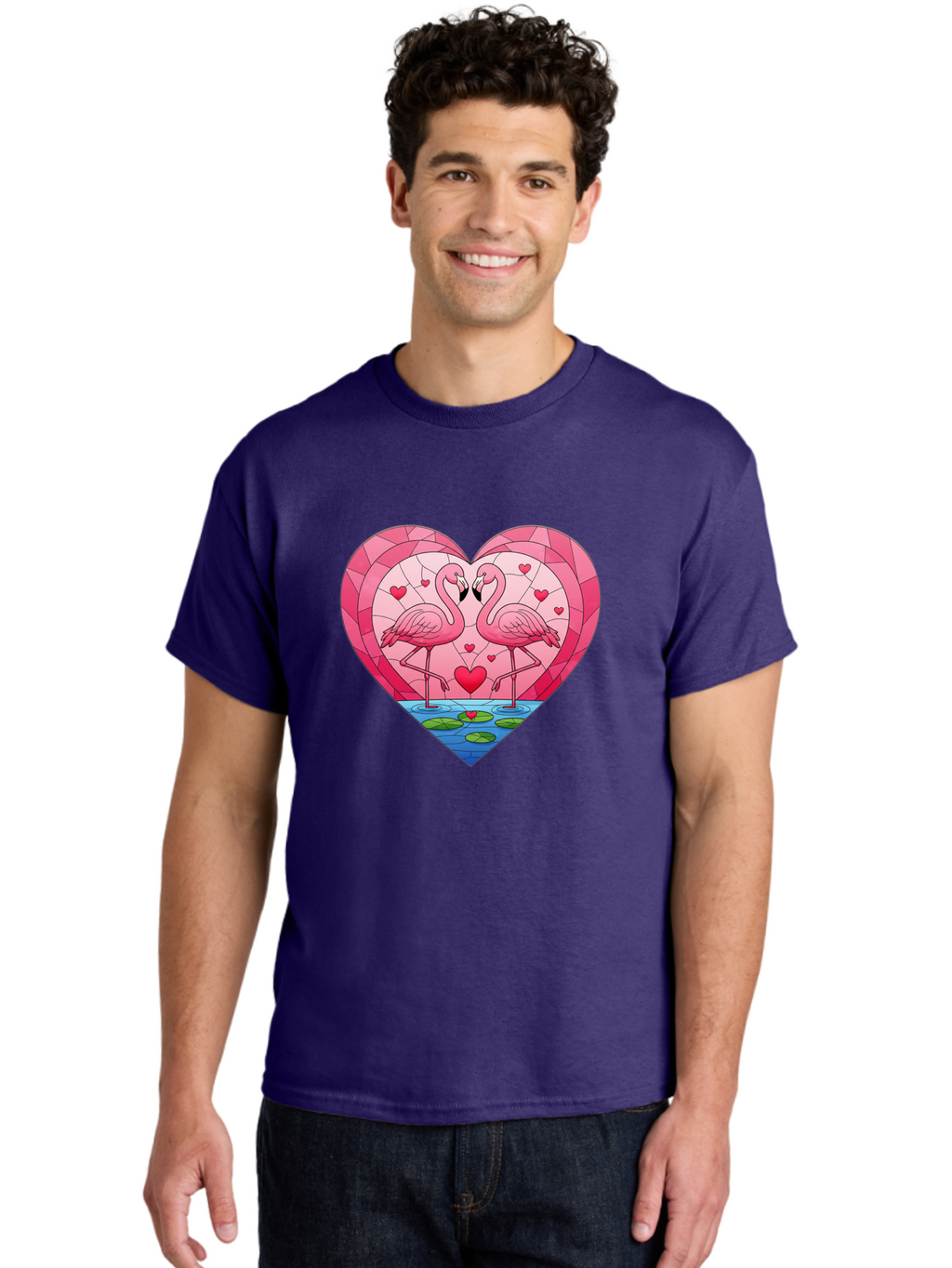 Flamingos-In-Heart-4 Men'S Graphic Tee, 100% Cotton, Comfortable Casual Summer Wear, Machine Washable, Vintage Camera, Old Camera, Antique Camera, Black Camera, Classic Photography, Photography Equipment, Nostalgic Device, Film Camera, Bai866