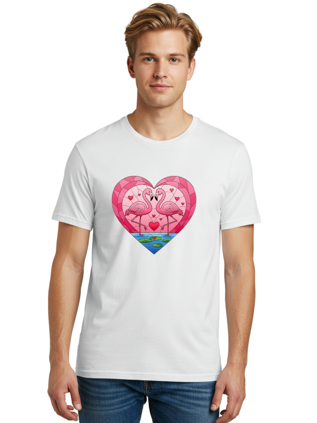 Flamingos-In-Heart-4 Men'S Graphic Tee, 100% Cotton, Comfortable Casual Summer Wear, Machine Washable, Vintage Camera, Old Camera, Antique Camera, Black Camera, Classic Photography, Photography Equipment, Nostalgic Device, Film Camera, Bai866