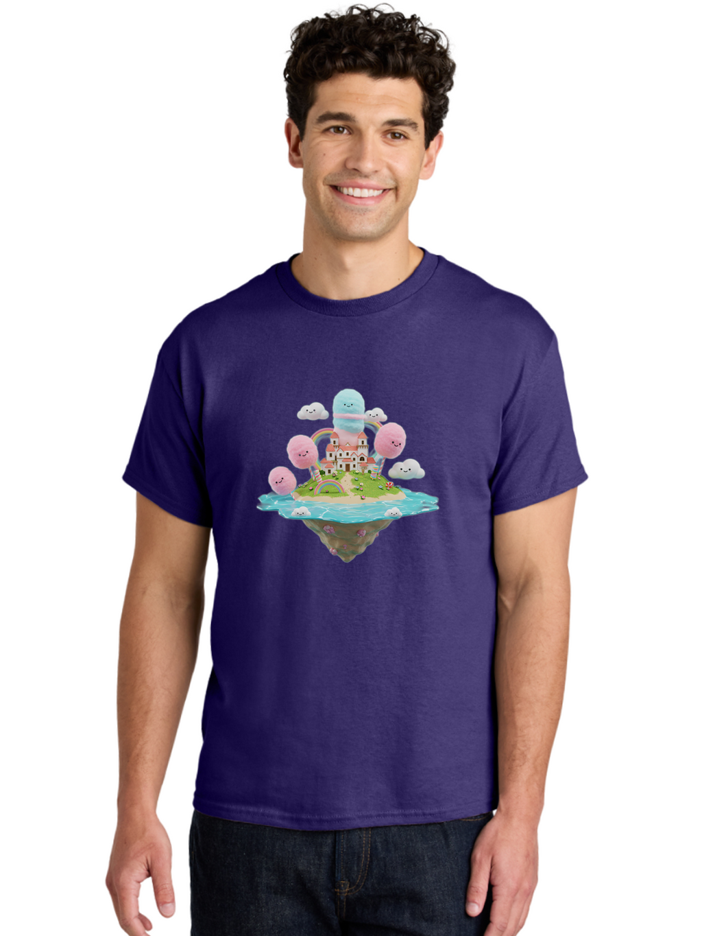 Floating-Castle-With-Smiling-Cotton-Candy-Clouds Men'S Graphic Tee, 100% Cotton, Comfortable Casual Summer Wear, Machine Washable, Vintage Camera, Old Camera, Antique Camera, Black Camera, Classic Photography, Photography Equipment, Bai871