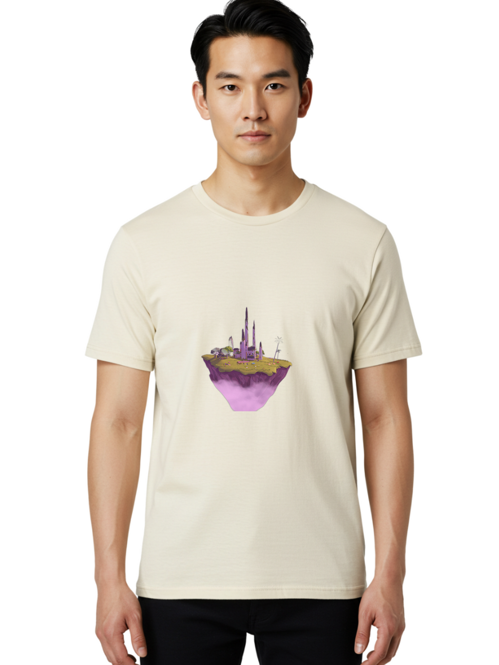 Floating-Island-1 Men'S Graphic Tee, 100% Cotton, Comfortable Casual Summer Wear, Machine Washable, Vintage Camera, Old Camera, Antique Camera, Black Camera, Classic Photography, Photography Equipment, Nostalgic Device, Film Camera, Camera Art Bai875