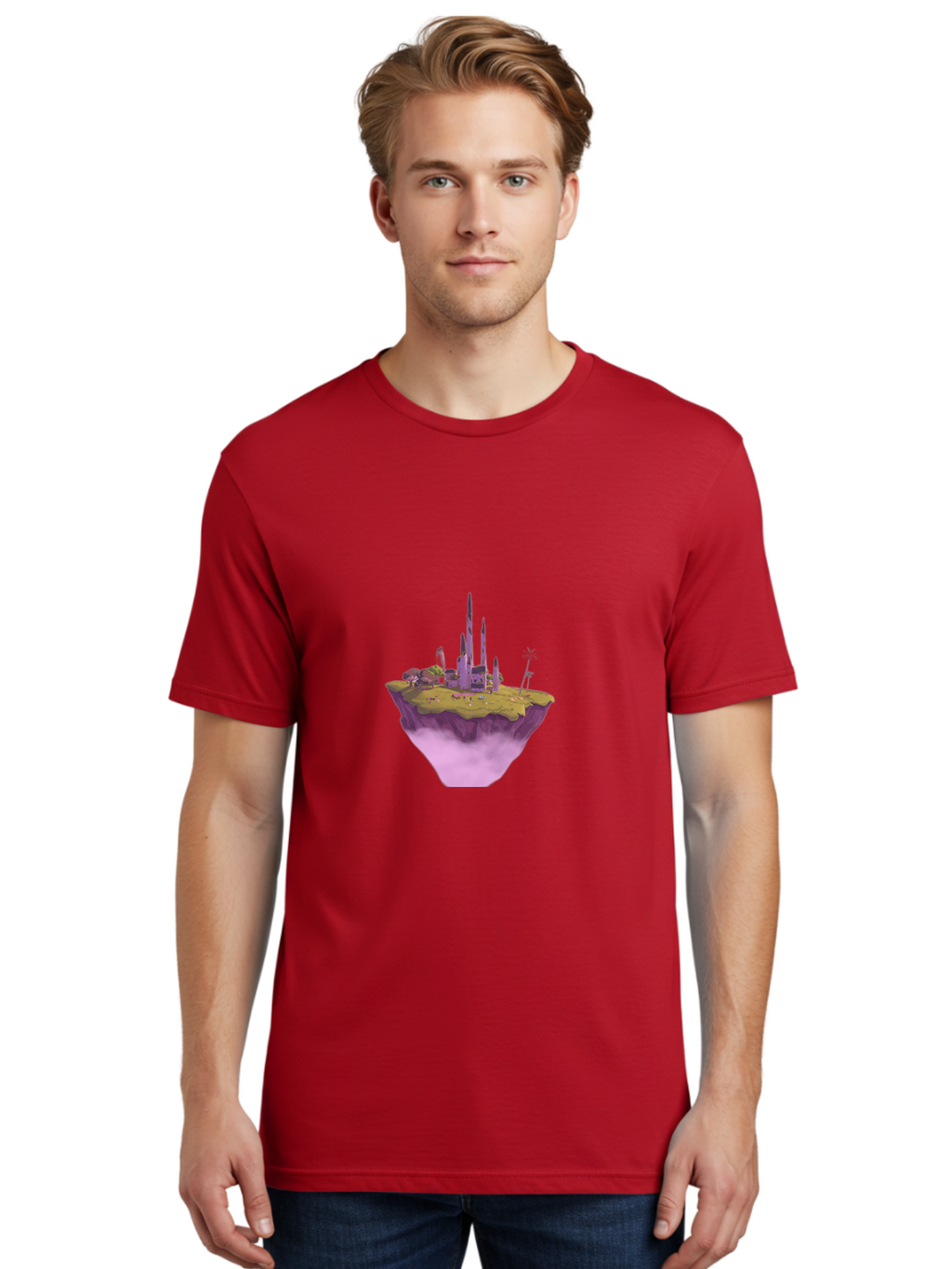 Floating-Island-1 Men'S Graphic Tee, 100% Cotton, Comfortable Casual Summer Wear, Machine Washable, Vintage Camera, Old Camera, Antique Camera, Black Camera, Classic Photography, Photography Equipment, Nostalgic Device, Film Camera, Camera Art Bai875