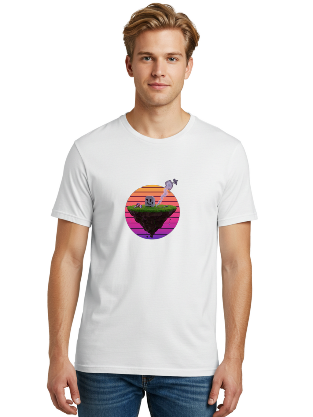 Floating-Island-5 Men'S Graphic Tee, 100% Cotton, Comfortable Casual Summer Wear, Machine Washable, Vintage Camera, Old Camera, Antique Camera, Black Camera, Classic Photography, Photography Equipment, Nostalgic Device, Film Camera, Camera Art Bai879