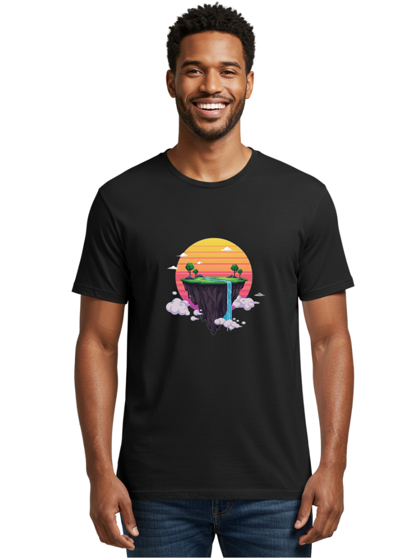 Floating-Island-6 Men'S Graphic Tee, 100% Cotton, Comfortable Casual Summer Wear, Machine Washable, Vintage Camera, Old Camera, Antique Camera, Black Camera, Classic Photography, Photography Equipment, Nostalgic Device, Film Camera, Camera Art Bai880