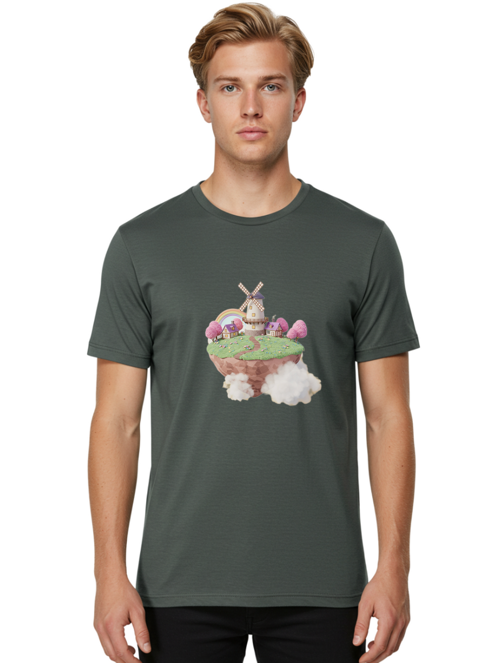 Floating-Island-Windmill Men'S Graphic Tee, 100% Cotton, Comfortable Casual Summer Wear, Machine Washable, Vintage Camera, Old Camera, Antique Camera, Black Camera, Classic Photography, Photography Equipment, Nostalgic Device, Film Camera, Bai883