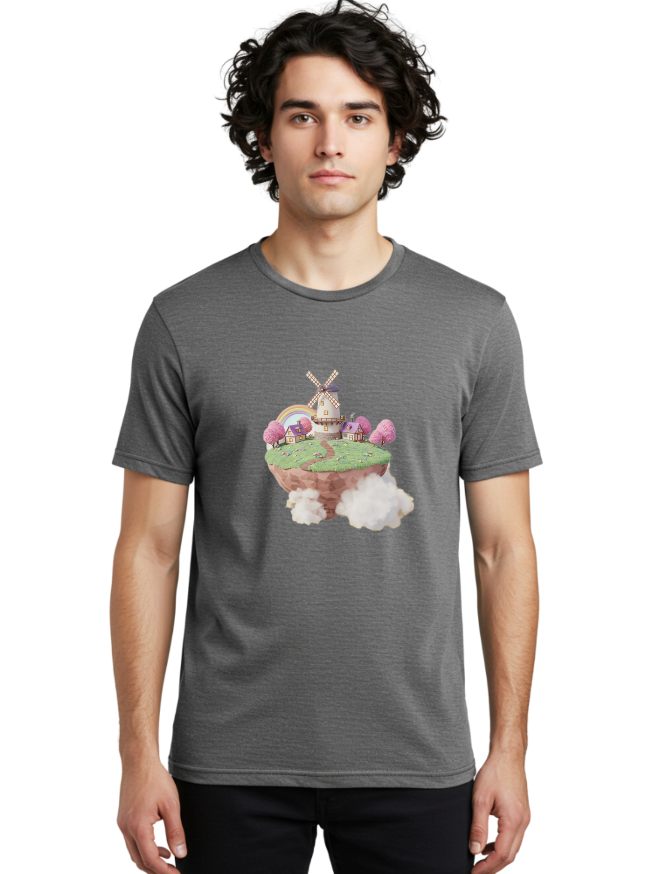 Floating-Island-Windmill Men'S Graphic Tee, 100% Cotton, Comfortable Casual Summer Wear, Machine Washable, Vintage Camera, Old Camera, Antique Camera, Black Camera, Classic Photography, Photography Equipment, Nostalgic Device, Film Camera, Bai883