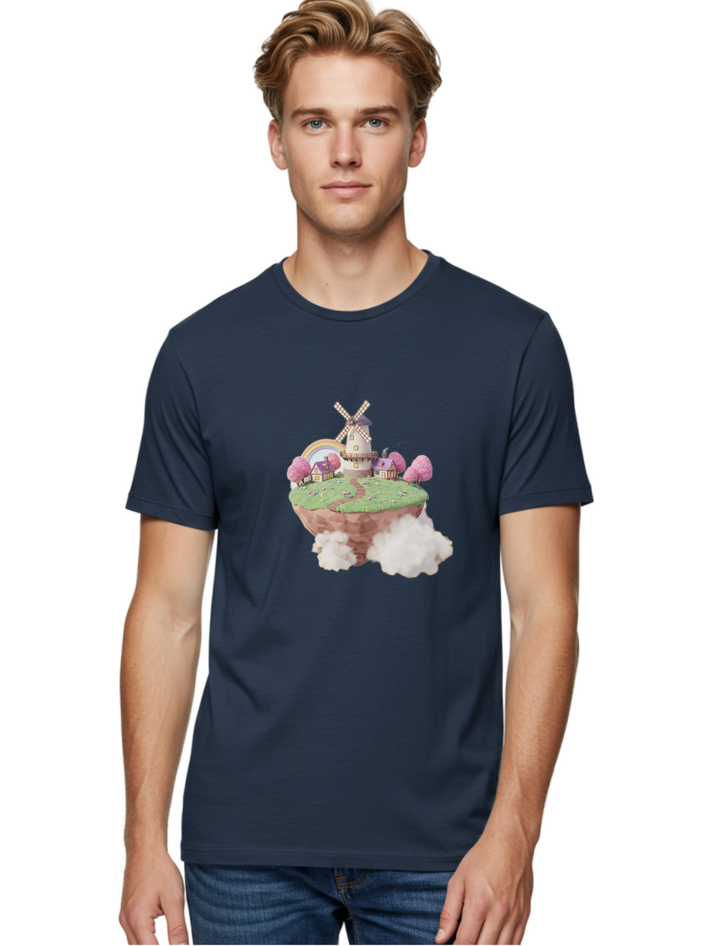 Floating-Island-Windmill Men'S Graphic Tee, 100% Cotton, Comfortable Casual Summer Wear, Machine Washable, Vintage Camera, Old Camera, Antique Camera, Black Camera, Classic Photography, Photography Equipment, Nostalgic Device, Film Camera, Bai883
