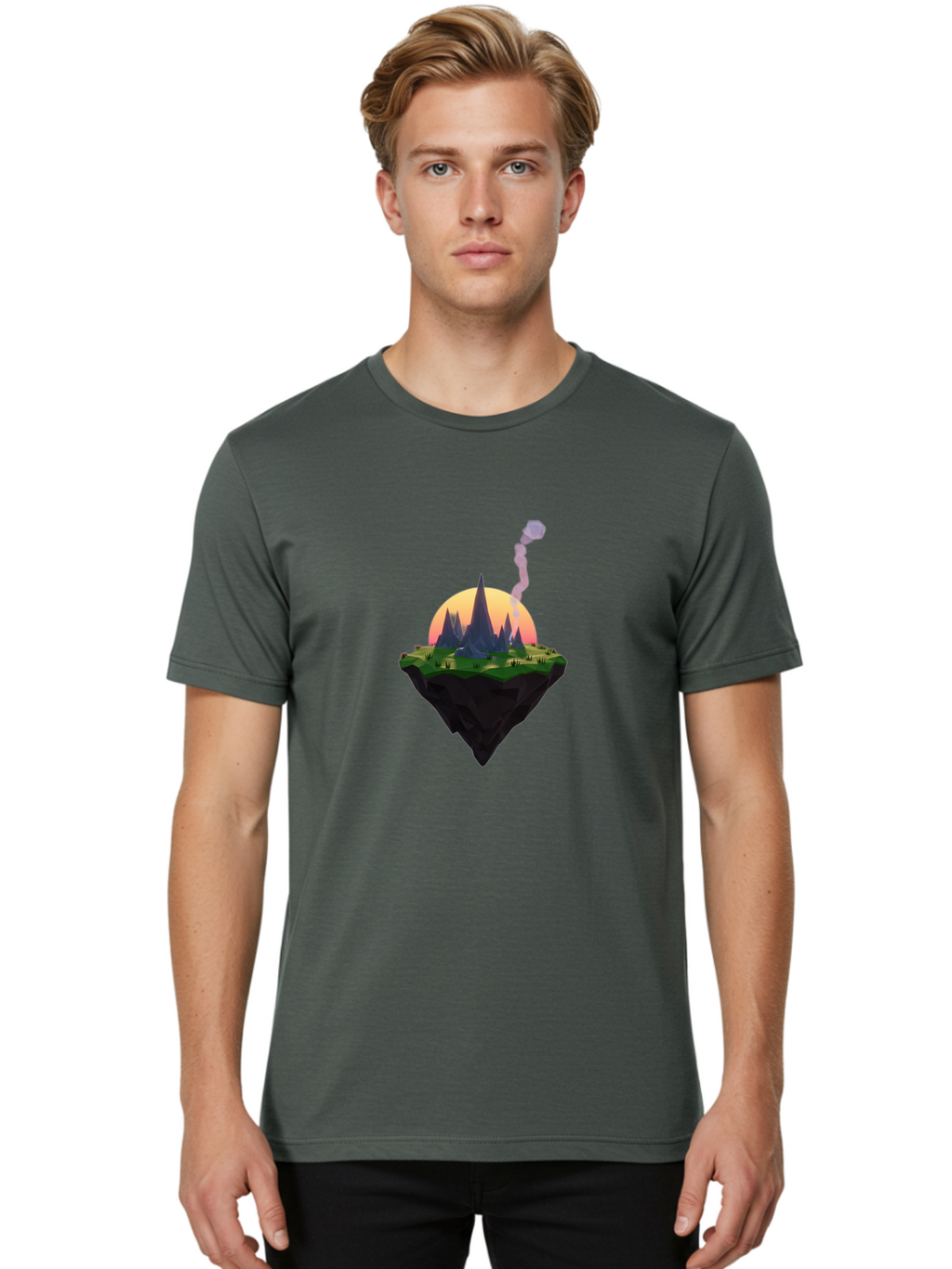 Floating-Island-With-Castle Men'S Graphic Tee, 100% Cotton, Comfortable Casual Summer Wear, Machine Washable, Vintage Camera, Old Camera, Antique Camera, Black Camera, Classic Photography, Photography Equipment, Nostalgic Device, Film Camera, Bai884
