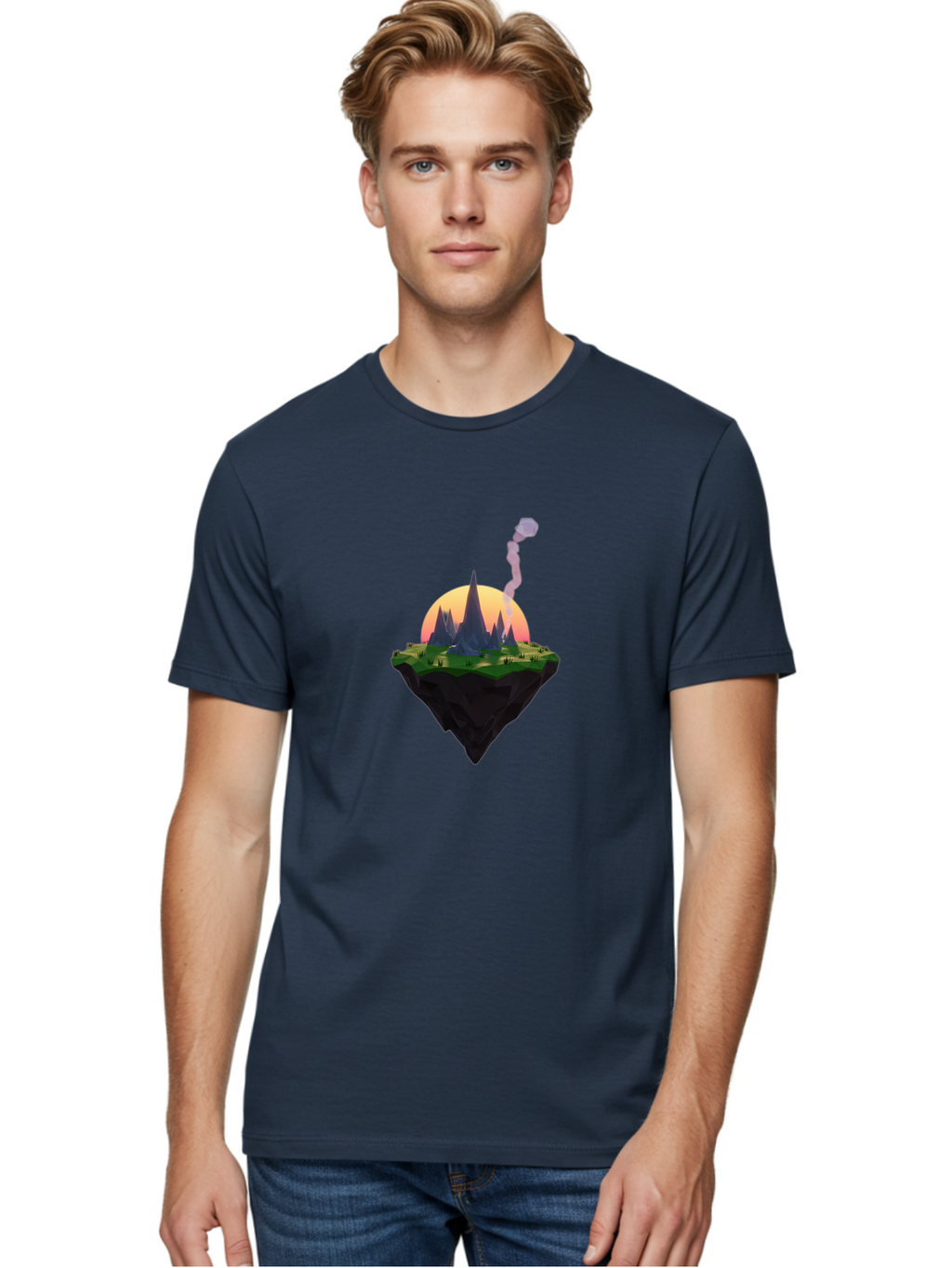 Floating-Island-With-Castle Men'S Graphic Tee, 100% Cotton, Comfortable Casual Summer Wear, Machine Washable, Vintage Camera, Old Camera, Antique Camera, Black Camera, Classic Photography, Photography Equipment, Nostalgic Device, Film Camera, Bai884