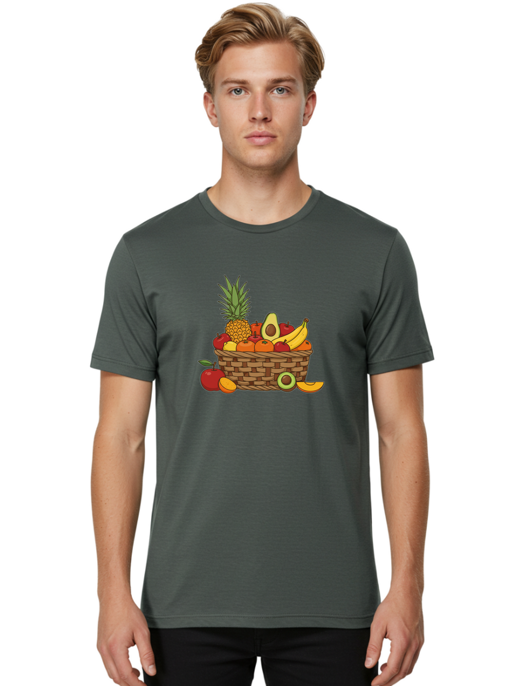 Fruit-Basket-12 Men'S Graphic Tee, 100% Cotton, Comfortable Casual Summer Wear, Machine Washable, Vintage Camera, Old Camera, Antique Camera, Black Camera, Classic Photography, Photography Equipment, Nostalgic Device, Film Camera, Camera Art Bai901