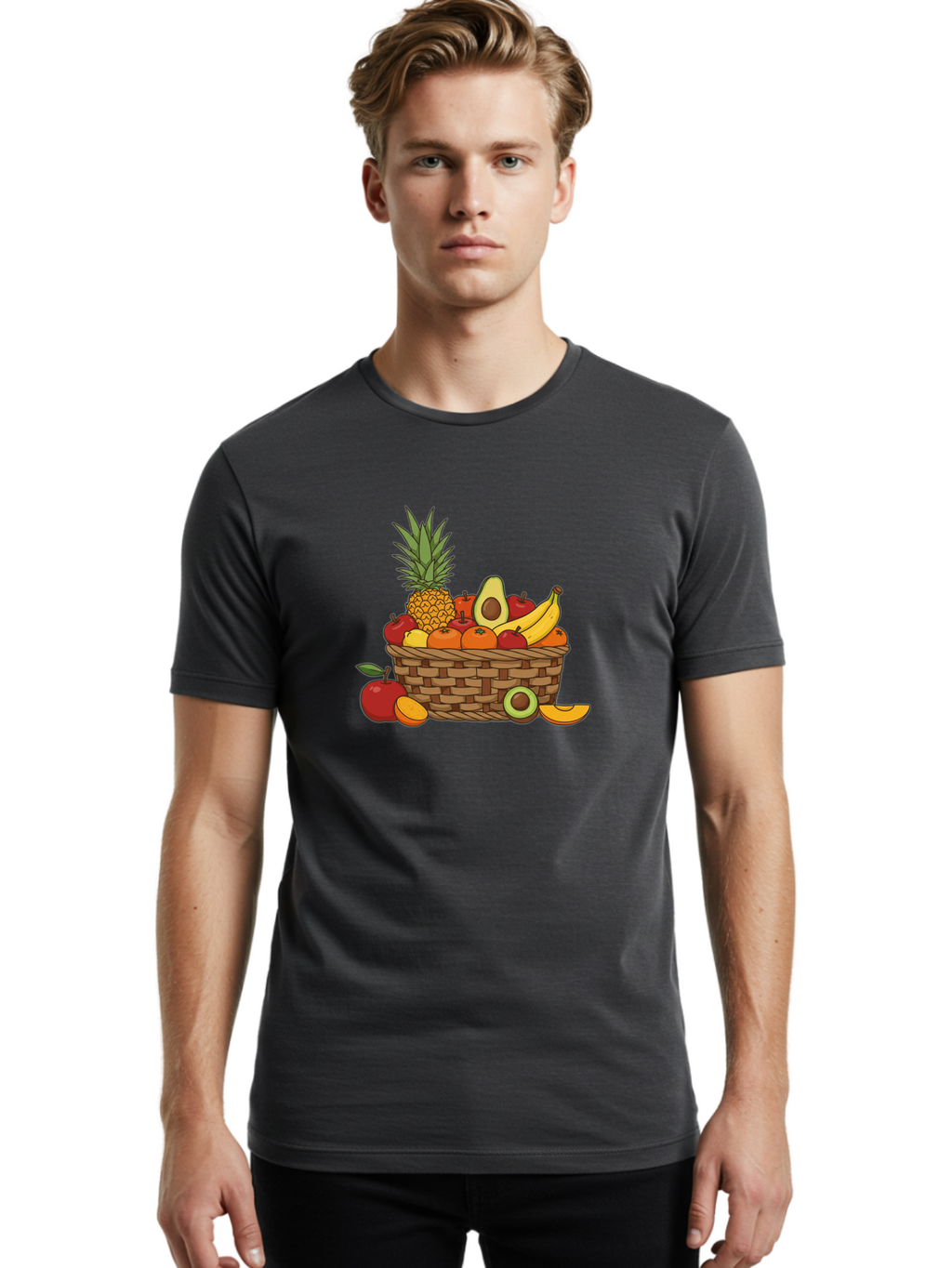 Fruit-Basket-12 Men'S Graphic Tee, 100% Cotton, Comfortable Casual Summer Wear, Machine Washable, Vintage Camera, Old Camera, Antique Camera, Black Camera, Classic Photography, Photography Equipment, Nostalgic Device, Film Camera, Camera Art Bai901