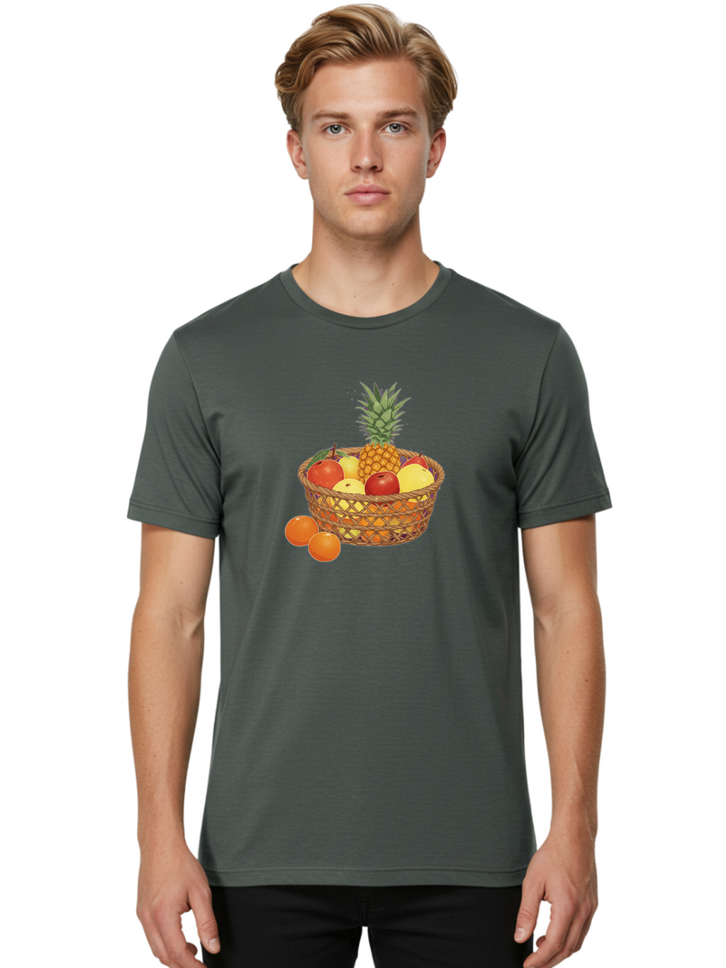 Fruit-Basket-3 Men'S Graphic Tee, 100% Cotton, Comfortable Casual Summer Wear, Machine Washable, Vintage Camera, Old Camera, Antique Camera, Black Camera, Classic Photography, Photography Equipment, Nostalgic Device, Film Camera, Camera Art Bai920