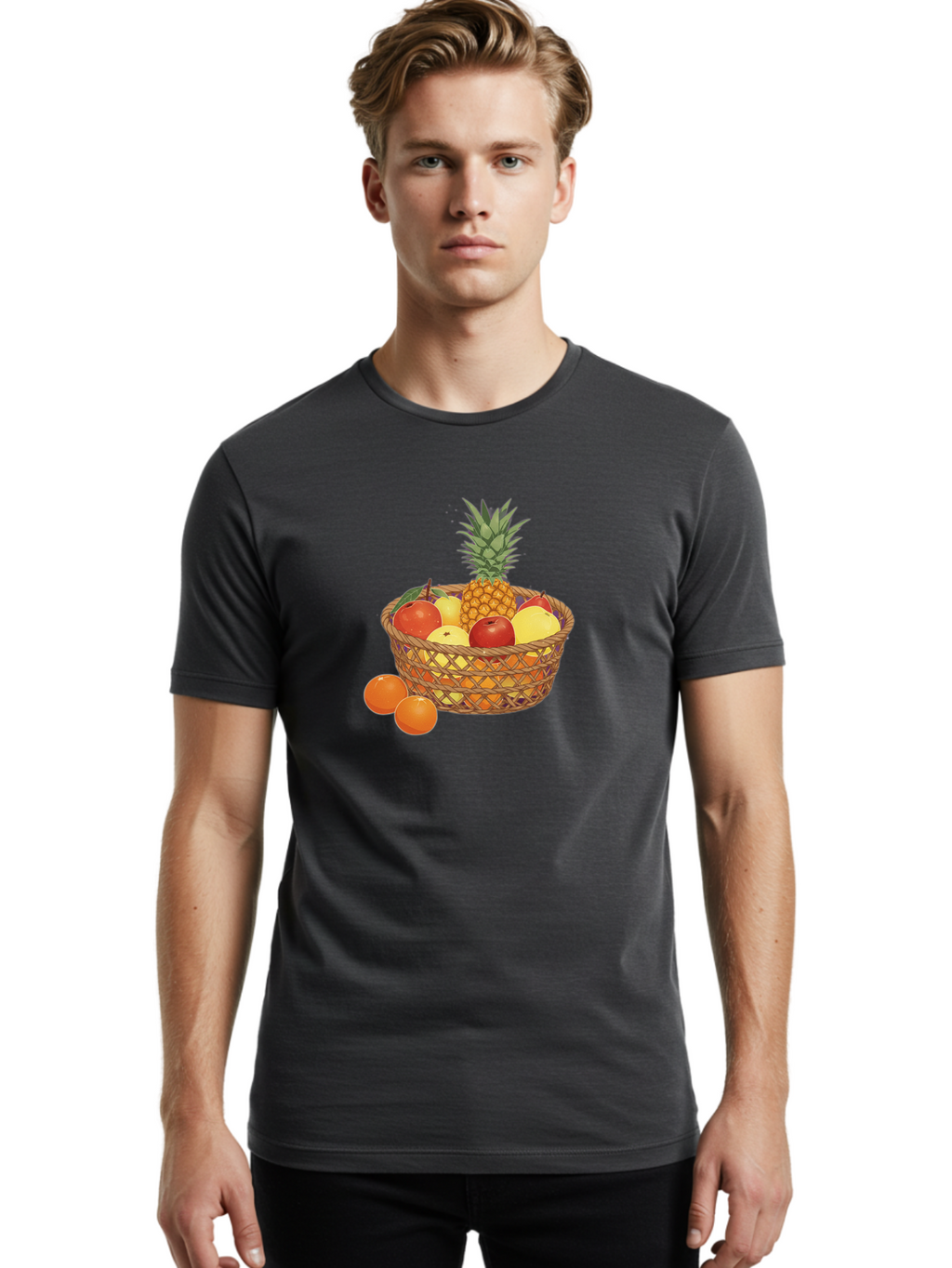 Fruit-Basket-3 Men'S Graphic Tee, 100% Cotton, Comfortable Casual Summer Wear, Machine Washable, Vintage Camera, Old Camera, Antique Camera, Black Camera, Classic Photography, Photography Equipment, Nostalgic Device, Film Camera, Camera Art Bai920