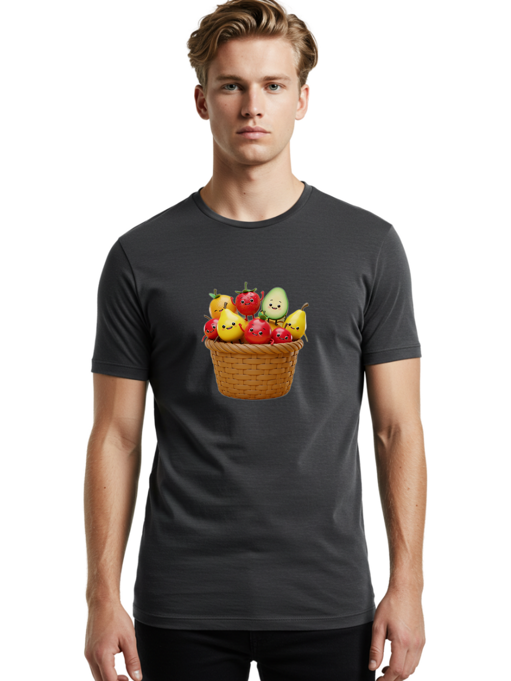 Fruit-Characters-Basket Men'S Graphic Tee, 100% Cotton, Comfortable Casual Summer Wear, Machine Washable, Vintage Camera, Old Camera, Antique Camera, Black Camera, Classic Photography, Photography Equipment, Nostalgic Device, Film Camera, Bai932
