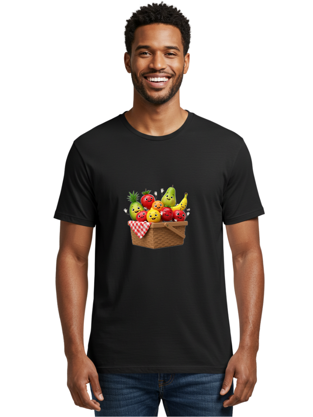 Fruit-Characters-In-Basket Men'S Graphic Tee, 100% Cotton, Comfortable Casual Summer Wear, Machine Washable, Vintage Camera, Old Camera, Antique Camera, Black Camera, Classic Photography, Photography Equipment, Nostalgic Device, Film Camera, Bai933
