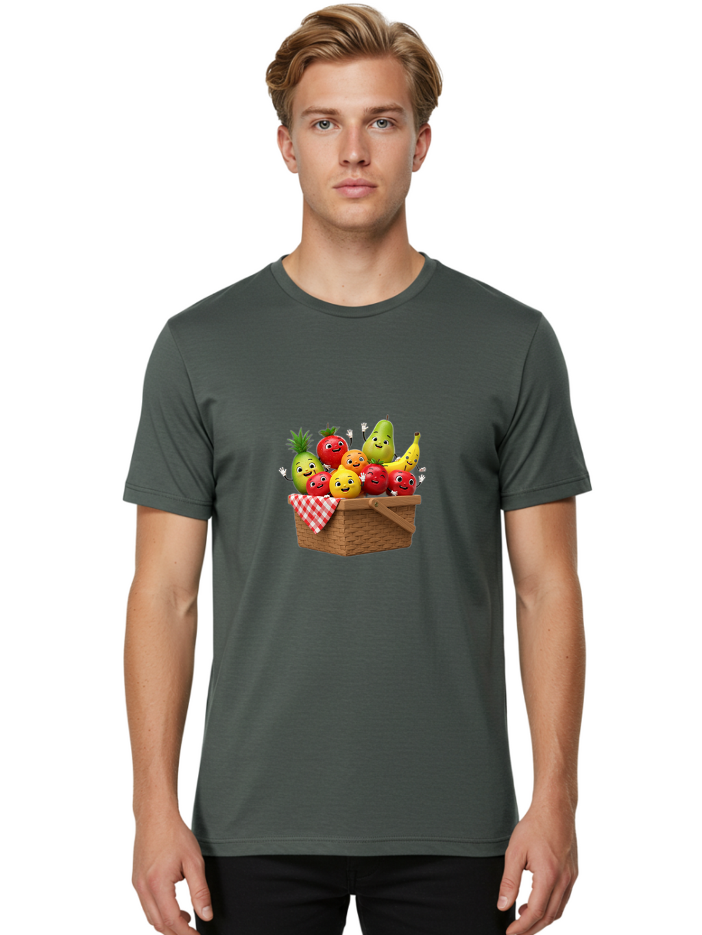 Fruit-Characters-In-Basket Men'S Graphic Tee, 100% Cotton, Comfortable Casual Summer Wear, Machine Washable, Vintage Camera, Old Camera, Antique Camera, Black Camera, Classic Photography, Photography Equipment, Nostalgic Device, Film Camera, Bai933
