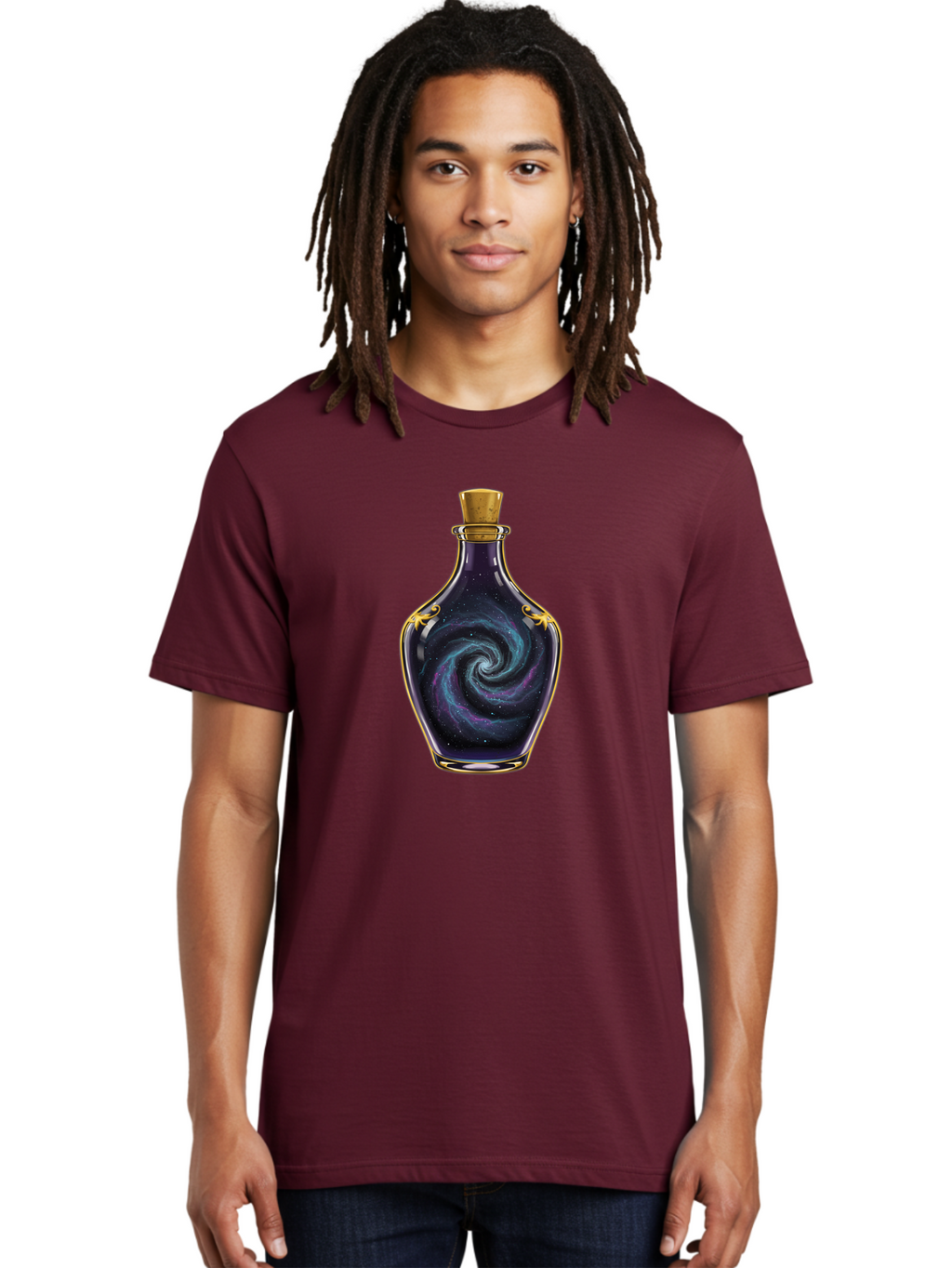 Galaxy-Bottle-1 Men'S Graphic Tee, 100% Cotton, Comfortable Casual Summer Wear, Machine Washable, Vintage Camera, Old Camera, Antique Camera, Black Camera, Classic Photography, Photography Equipment, Nostalgic Device, Film Camera, Camera Art Bai939
