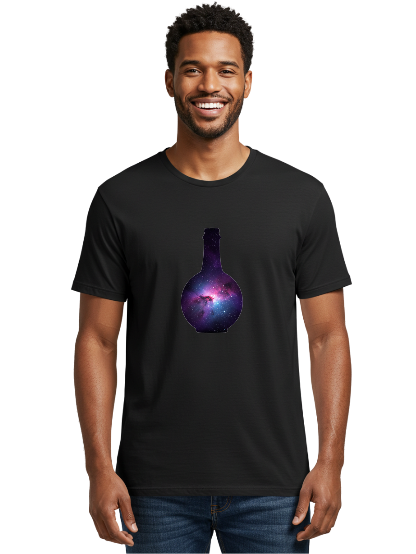 Galaxy-Bottle-11 Men'S Graphic Tee, 100% Cotton, Comfortable Casual Summer Wear, Machine Washable, Vintage Camera, Old Camera, Antique Camera, Black Camera, Classic Photography, Photography Equipment, Nostalgic Device, Film Camera, Camera Art Bai941