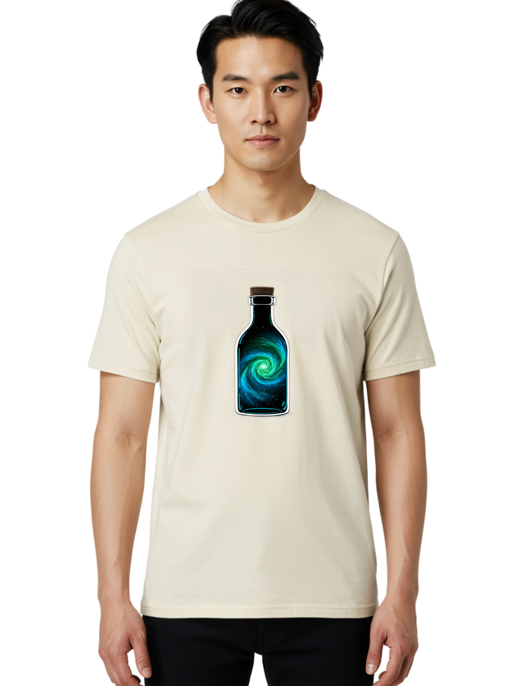 Galaxy-Bottle-12 Men'S Graphic Tee, 100% Cotton, Comfortable Casual Summer Wear, Machine Washable, Vintage Camera, Old Camera, Antique Camera, Black Camera, Classic Photography, Photography Equipment, Nostalgic Device, Film Camera, Camera Art Bai942