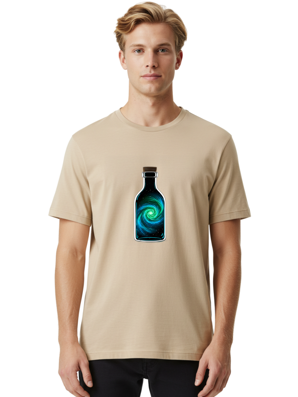 Galaxy-Bottle-12 Men'S Graphic Tee, 100% Cotton, Comfortable Casual Summer Wear, Machine Washable, Vintage Camera, Old Camera, Antique Camera, Black Camera, Classic Photography, Photography Equipment, Nostalgic Device, Film Camera, Camera Art Bai942