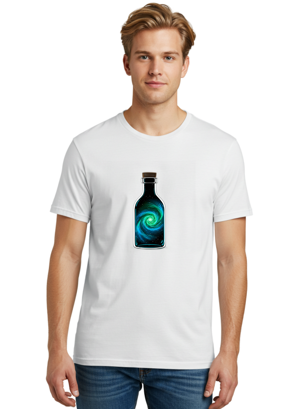 Galaxy-Bottle-12 Men'S Graphic Tee, 100% Cotton, Comfortable Casual Summer Wear, Machine Washable, Vintage Camera, Old Camera, Antique Camera, Black Camera, Classic Photography, Photography Equipment, Nostalgic Device, Film Camera, Camera Art Bai942