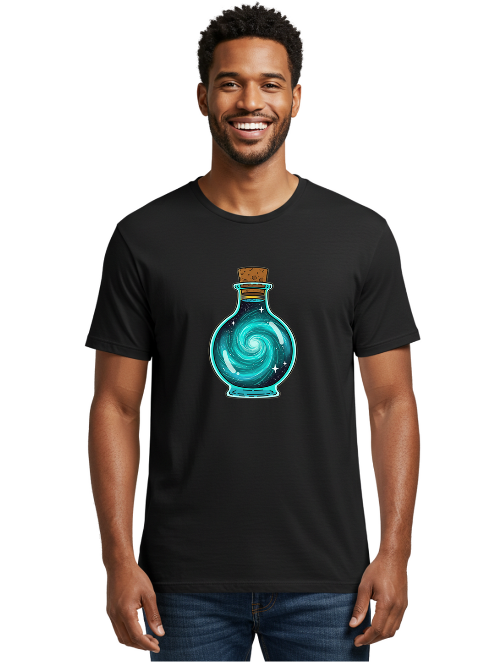Galaxy-Bottle-13 Men'S Graphic Tee, 100% Cotton, Comfortable Casual Summer Wear, Machine Washable, Vintage Camera, Old Camera, Antique Camera, Black Camera, Classic Photography, Photography Equipment, Nostalgic Device, Film Camera, Camera Art Bai943