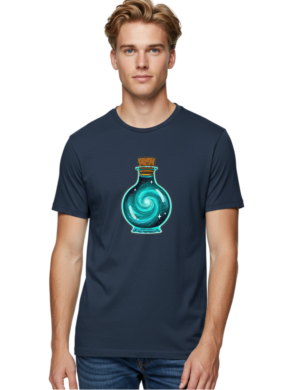 Galaxy-Bottle-13 Men'S Graphic Tee, 100% Cotton, Comfortable Casual Summer Wear, Machine Washable, Vintage Camera, Old Camera, Antique Camera, Black Camera, Classic Photography, Photography Equipment, Nostalgic Device, Film Camera, Camera Art Bai943