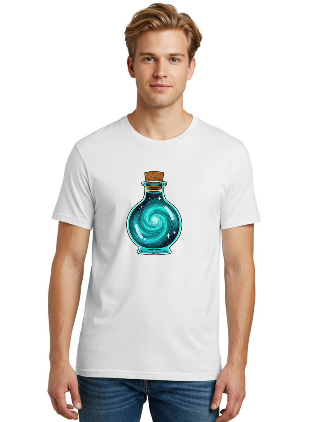 Galaxy-Bottle-13 Men'S Graphic Tee, 100% Cotton, Comfortable Casual Summer Wear, Machine Washable, Vintage Camera, Old Camera, Antique Camera, Black Camera, Classic Photography, Photography Equipment, Nostalgic Device, Film Camera, Camera Art Bai943