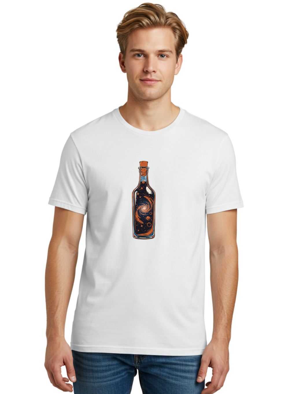 Galaxy-Bottle-14 Men'S Graphic Tee, 100% Cotton, Comfortable Casual Summer Wear, Machine Washable, Vintage Camera, Old Camera, Antique Camera, Black Camera, Classic Photography, Photography Equipment, Nostalgic Device, Film Camera, Camera Art Bai944