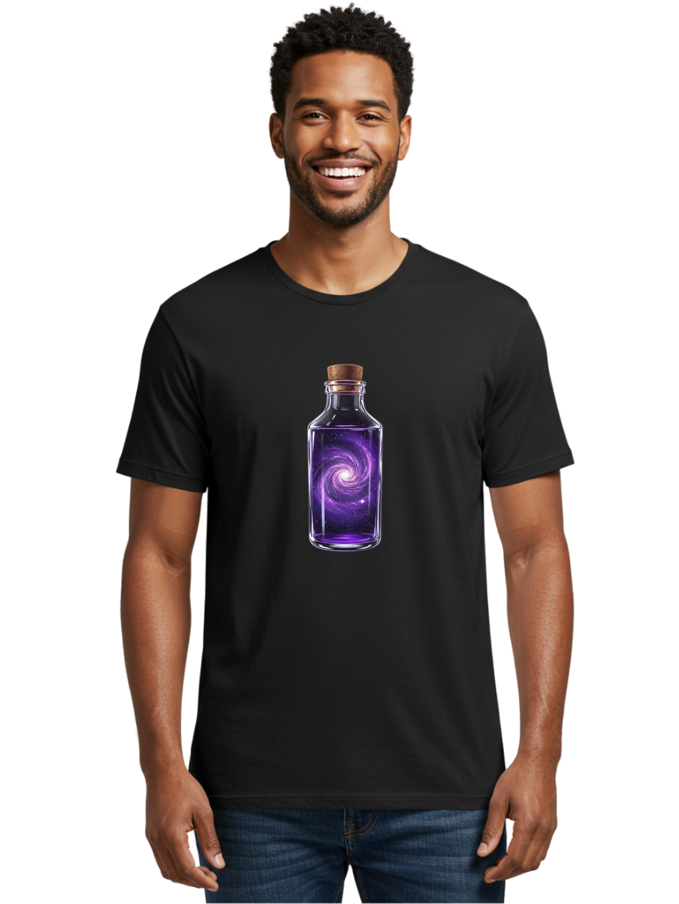Galaxy-Bottle-15 Men'S Graphic Tee, 100% Cotton, Comfortable Casual Summer Wear, Machine Washable, Vintage Camera, Old Camera, Antique Camera, Black Camera, Classic Photography, Photography Equipment, Nostalgic Device, Film Camera, Camera Art Bai945