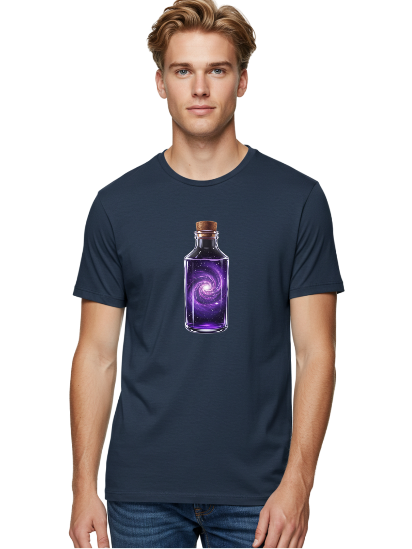 Galaxy-Bottle-15 Men'S Graphic Tee, 100% Cotton, Comfortable Casual Summer Wear, Machine Washable, Vintage Camera, Old Camera, Antique Camera, Black Camera, Classic Photography, Photography Equipment, Nostalgic Device, Film Camera, Camera Art Bai945