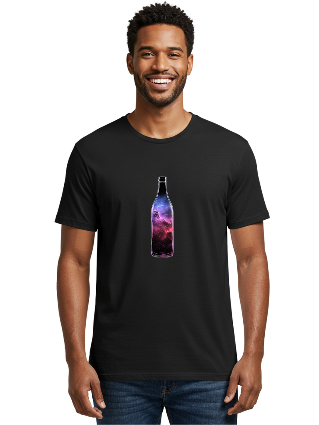 Galaxy-Bottle-18 Men'S Graphic Tee, 100% Cotton, Comfortable Casual Summer Wear, Machine Washable, Vintage Camera, Old Camera, Antique Camera, Black Camera, Classic Photography, Photography Equipment, Nostalgic Device, Film Camera, Camera Art Bai948
