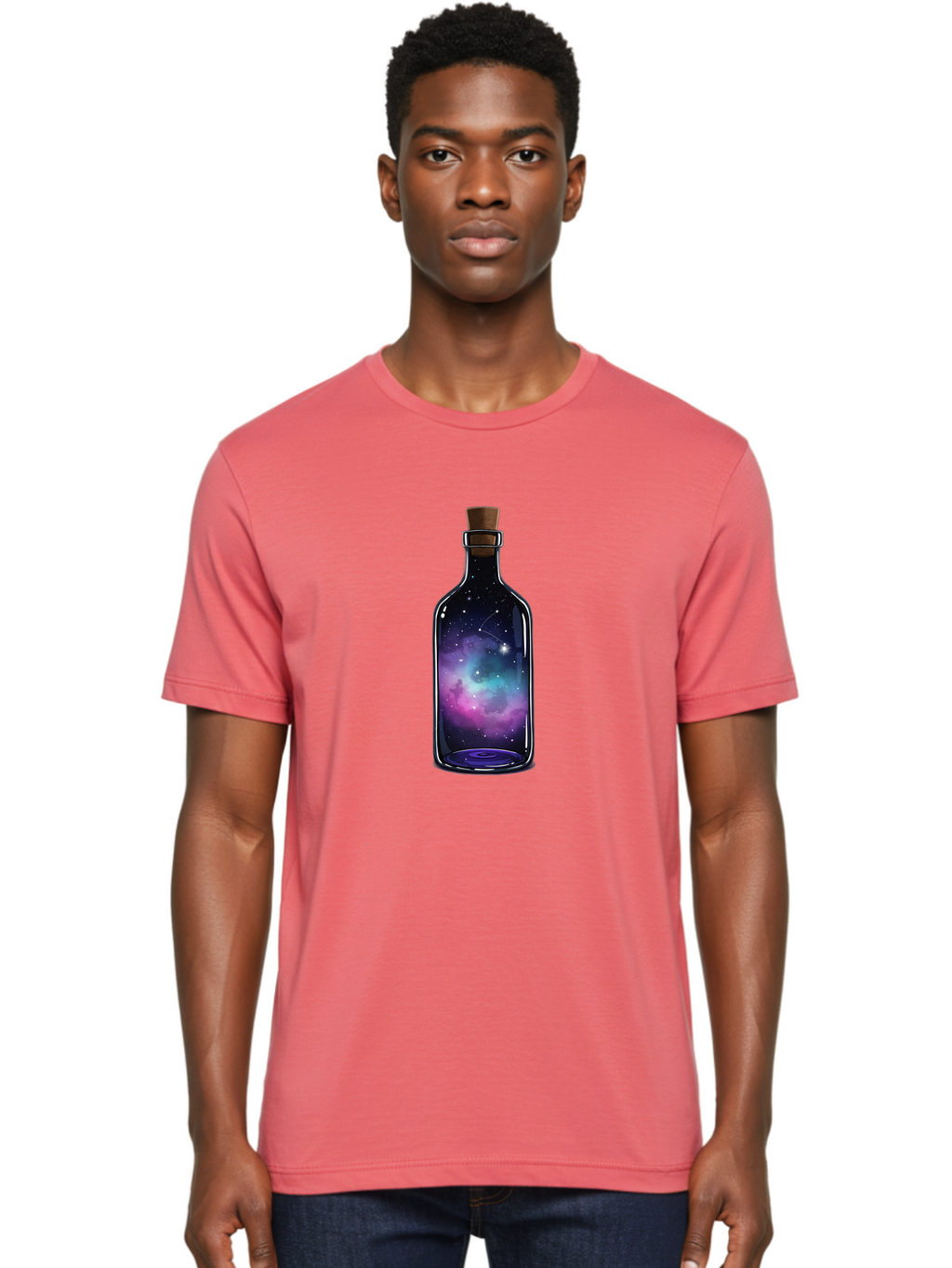 Galaxy-Bottle-3 Men'S Graphic Tee, 100% Cotton, Comfortable Casual Summer Wear, Machine Washable, Vintage Camera, Old Camera, Antique Camera, Black Camera, Classic Photography, Photography Equipment, Nostalgic Device, Film Camera, Camera Art Bai953