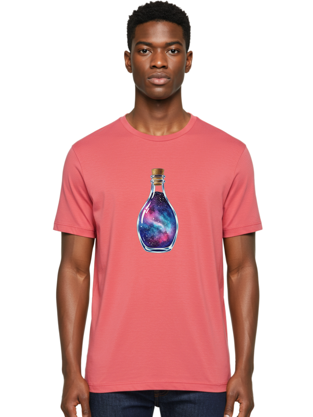 Galaxy-Bottle-5 Men'S Graphic Tee, 100% Cotton, Comfortable Casual Summer Wear, Machine Washable, Vintage Camera, Old Camera, Antique Camera, Black Camera, Classic Photography, Photography Equipment, Nostalgic Device, Film Camera, Camera Art Bai955
