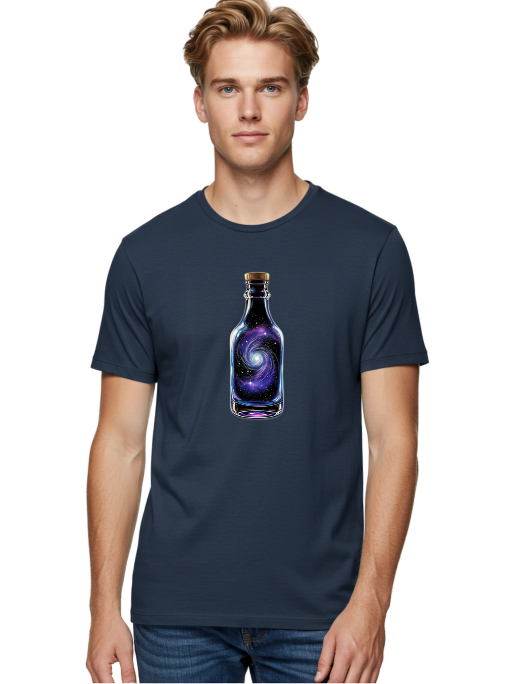 Galaxy-Bottle-6 Men'S Graphic Tee, 100% Cotton, Comfortable Casual Summer Wear, Machine Washable, Vintage Camera, Old Camera, Antique Camera, Black Camera, Classic Photography, Photography Equipment, Nostalgic Device, Film Camera, Camera Art Bai956