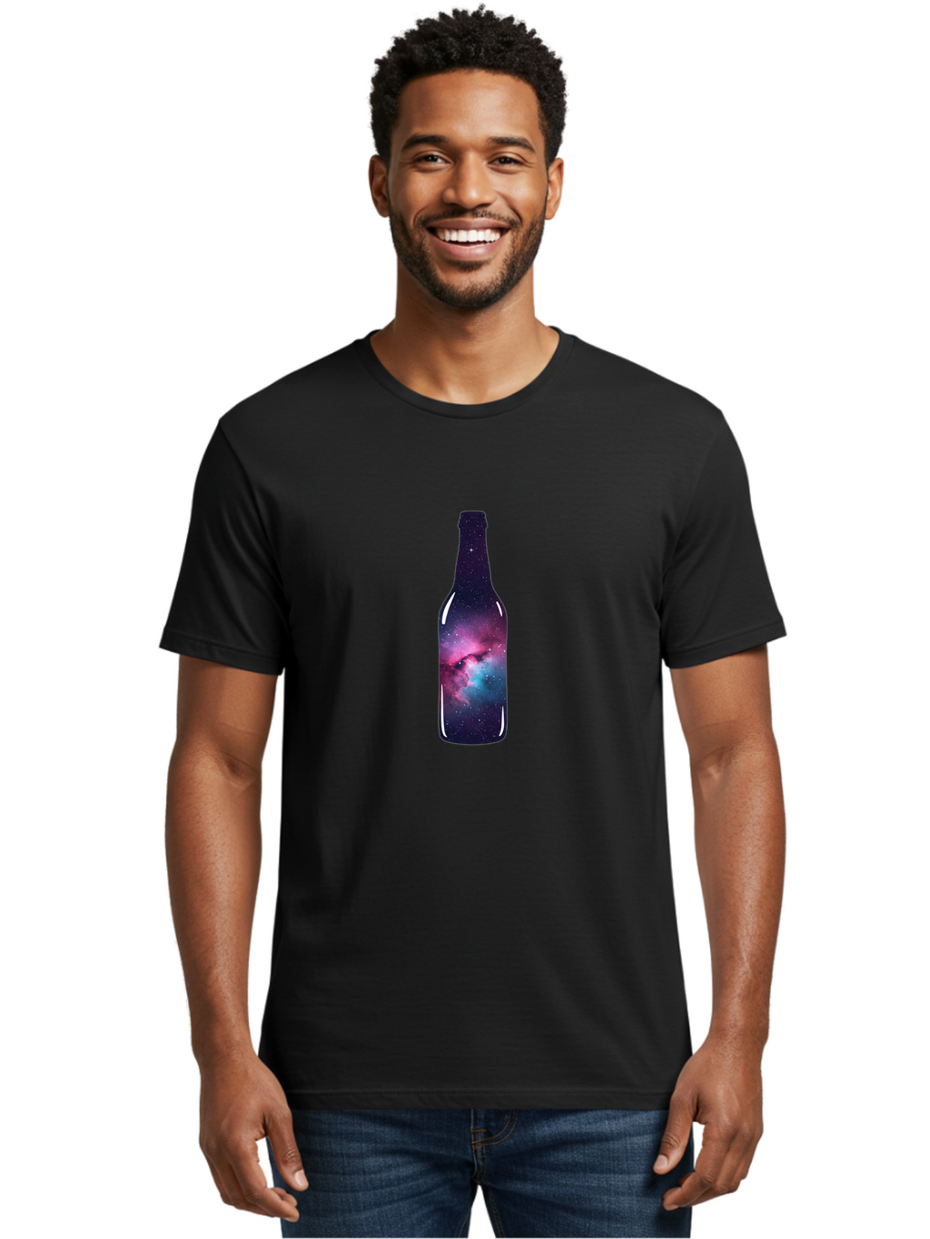 Galaxy-Bottle-8 Men'S Graphic Tee, 100% Cotton, Comfortable Casual Summer Wear, Machine Washable, Vintage Camera, Old Camera, Antique Camera, Black Camera, Classic Photography, Photography Equipment, Nostalgic Device, Film Camera, Camera Art Bai958