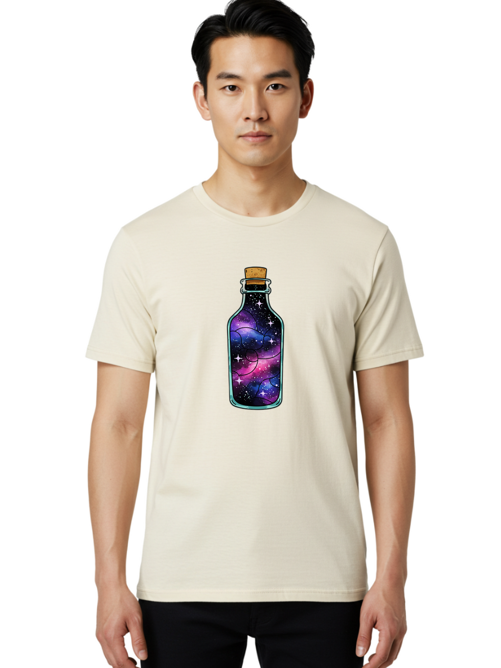 Galaxy-Bottle-9 Men'S Graphic Tee, 100% Cotton, Comfortable Casual Summer Wear, Machine Washable, Vintage Camera, Old Camera, Antique Camera, Black Camera, Classic Photography, Photography Equipment, Nostalgic Device, Film Camera, Camera Art Bai959