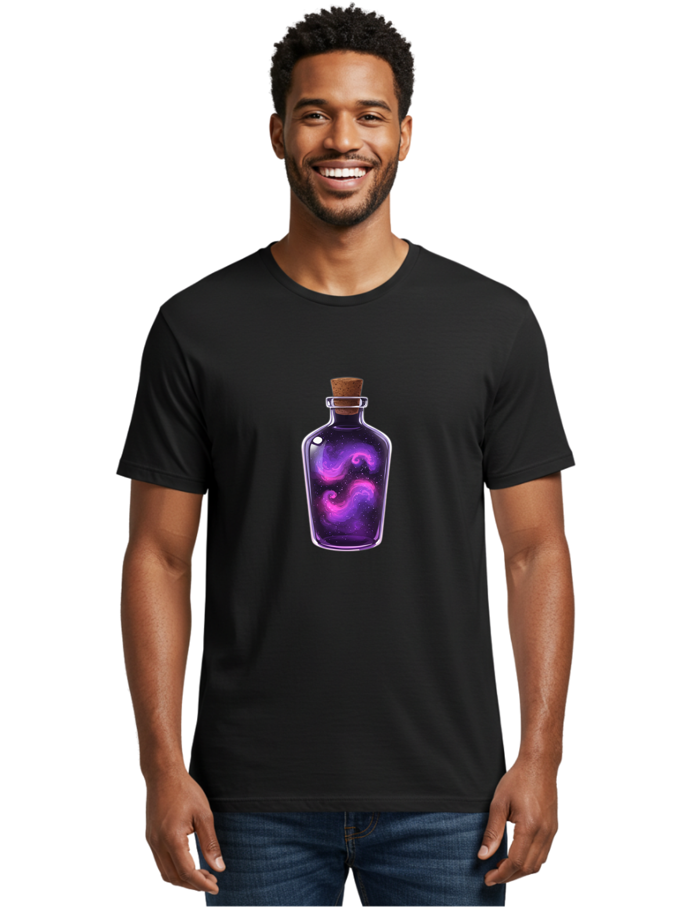 Galaxy-Bottle Men'S Graphic Tee, 100% Cotton, Comfortable Casual Summer Wear, Machine Washable, Vintage Camera, Old Camera, Antique Camera, Black Camera, Classic Photography, Photography Equipment, Nostalgic Device, Film Camera, Camera Art Bai960